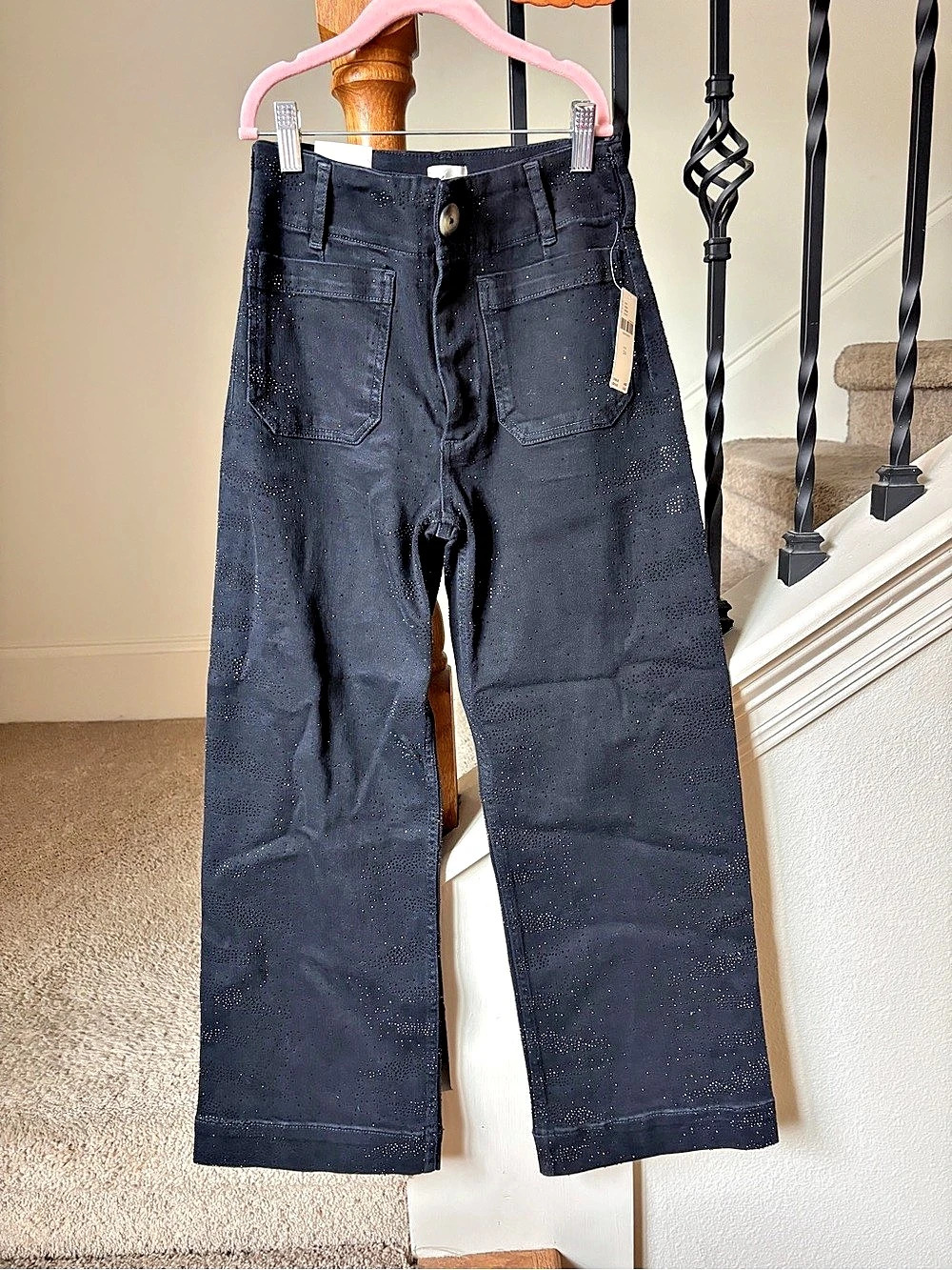 Maeve The Colette Wide Leg Jeans in Black Waist 24 NWT - Picture 1 of 5